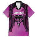 Personalised Moko Kauae New Zealand Family Matching Mermaid Dress and Hawaiian Shirt Maori Chin Tattoo Pink - Aussie Hoodie