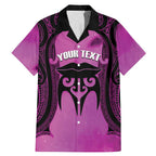 Personalised Moko Kauae New Zealand Family Matching Mermaid Dress and Hawaiian Shirt Maori Chin Tattoo Pink - Aussie Hoodie