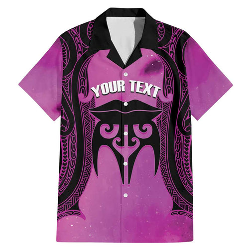 Personalised Moko Kauae New Zealand Family Matching Mermaid Dress and Hawaiian Shirt Maori Chin Tattoo Pink - Aussie Hoodie