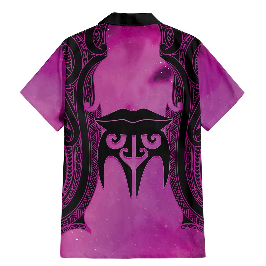Personalised Moko Kauae New Zealand Family Matching Mermaid Dress and Hawaiian Shirt Maori Chin Tattoo Pink - Aussie Hoodie