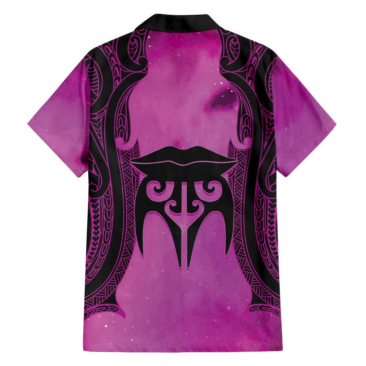 Personalised Moko Kauae New Zealand Family Matching Off The Shoulder Long Sleeve Dress and Hawaiian Shirt Maori Chin Tattoo Pink - Aussie Hoodie