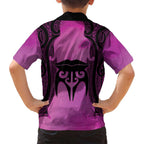 Personalised Moko Kauae New Zealand Family Matching Summer Maxi Dress and Hawaiian Shirt Maori Chin Tattoo Pink - Aussie Hoodie