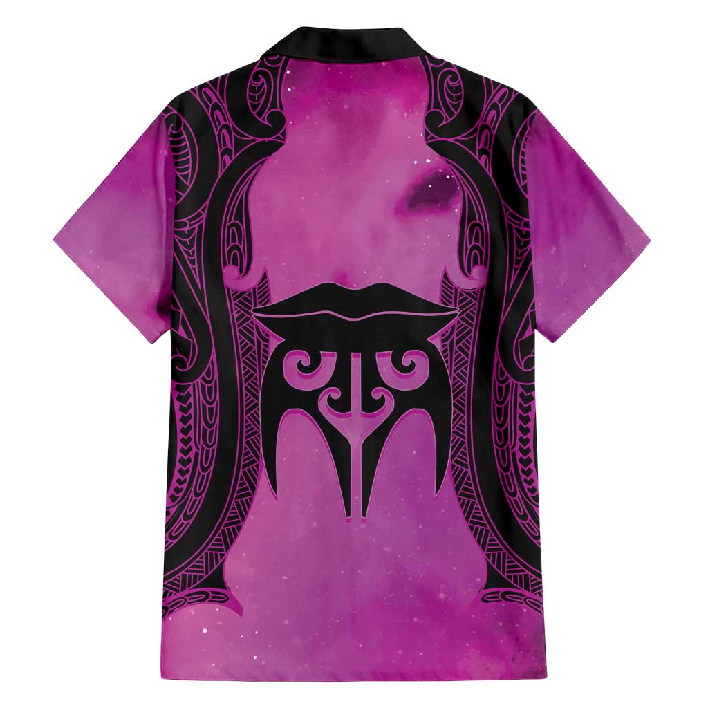 Personalised Moko Kauae New Zealand Family Matching Summer Maxi Dress and Hawaiian Shirt Maori Chin Tattoo Pink - Aussie Hoodie