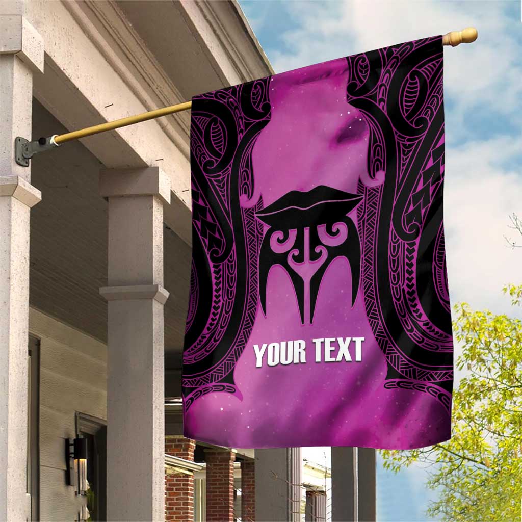 Personalised Moko Kauae New Zealand Garden Flag Maori Chin Tattoo Pink - Aussie Hoodie