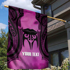 Personalised Moko Kauae New Zealand Garden Flag Maori Chin Tattoo Pink - Aussie Hoodie