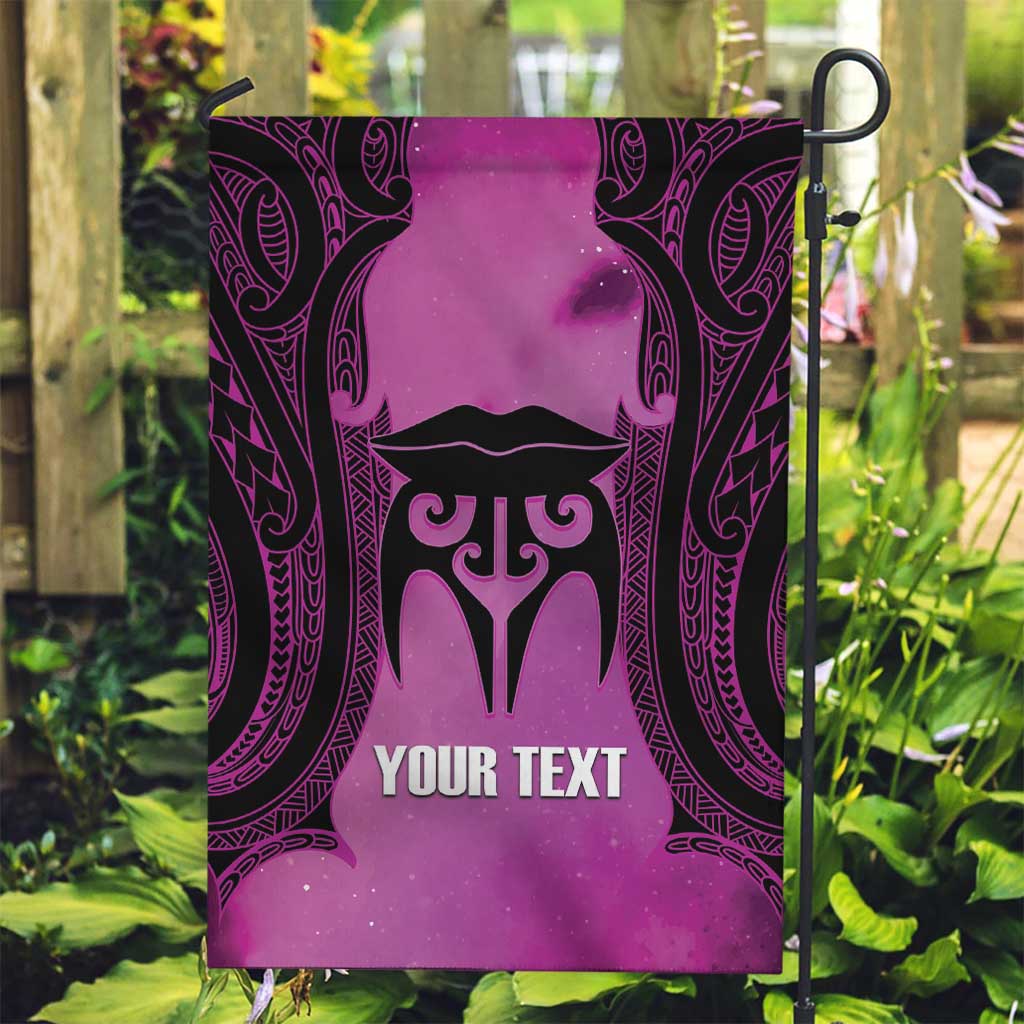 Personalised Moko Kauae New Zealand Garden Flag Maori Chin Tattoo Pink - Aussie Hoodie