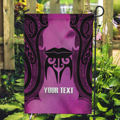 Personalised Moko Kauae New Zealand Garden Flag Maori Chin Tattoo Pink - Aussie Hoodie