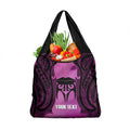 Personalised Moko Kauae New Zealand Grocery Bag Maori Chin Tattoo Pink - Aussie Hoodie