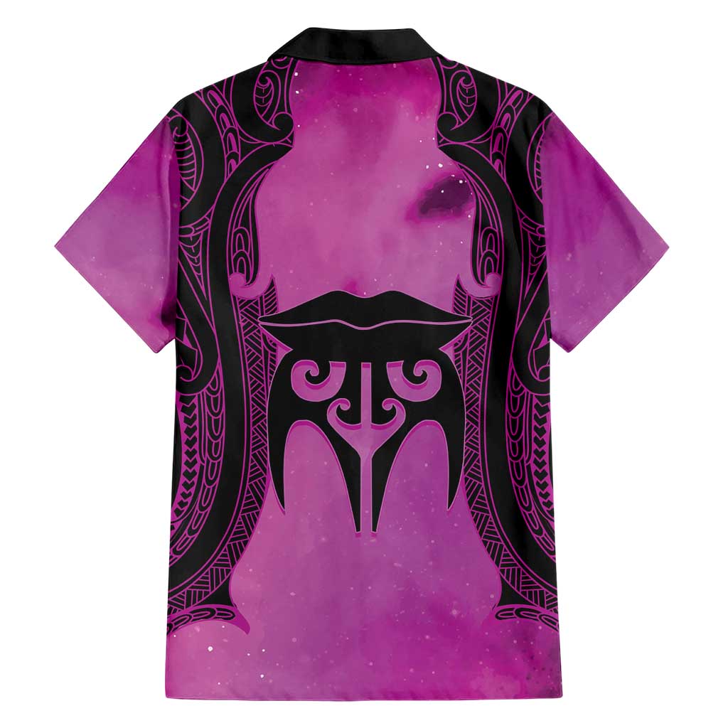 Personalised Moko Kauae New Zealand Hawaiian Shirt Maori Chin Tattoo Pink - Aussie Hoodie