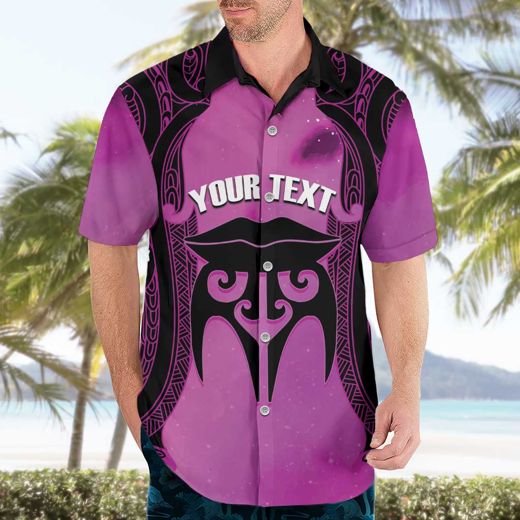 Personalised Moko Kauae New Zealand Hawaiian Shirt Maori Chin Tattoo Pink - Aussie Hoodie