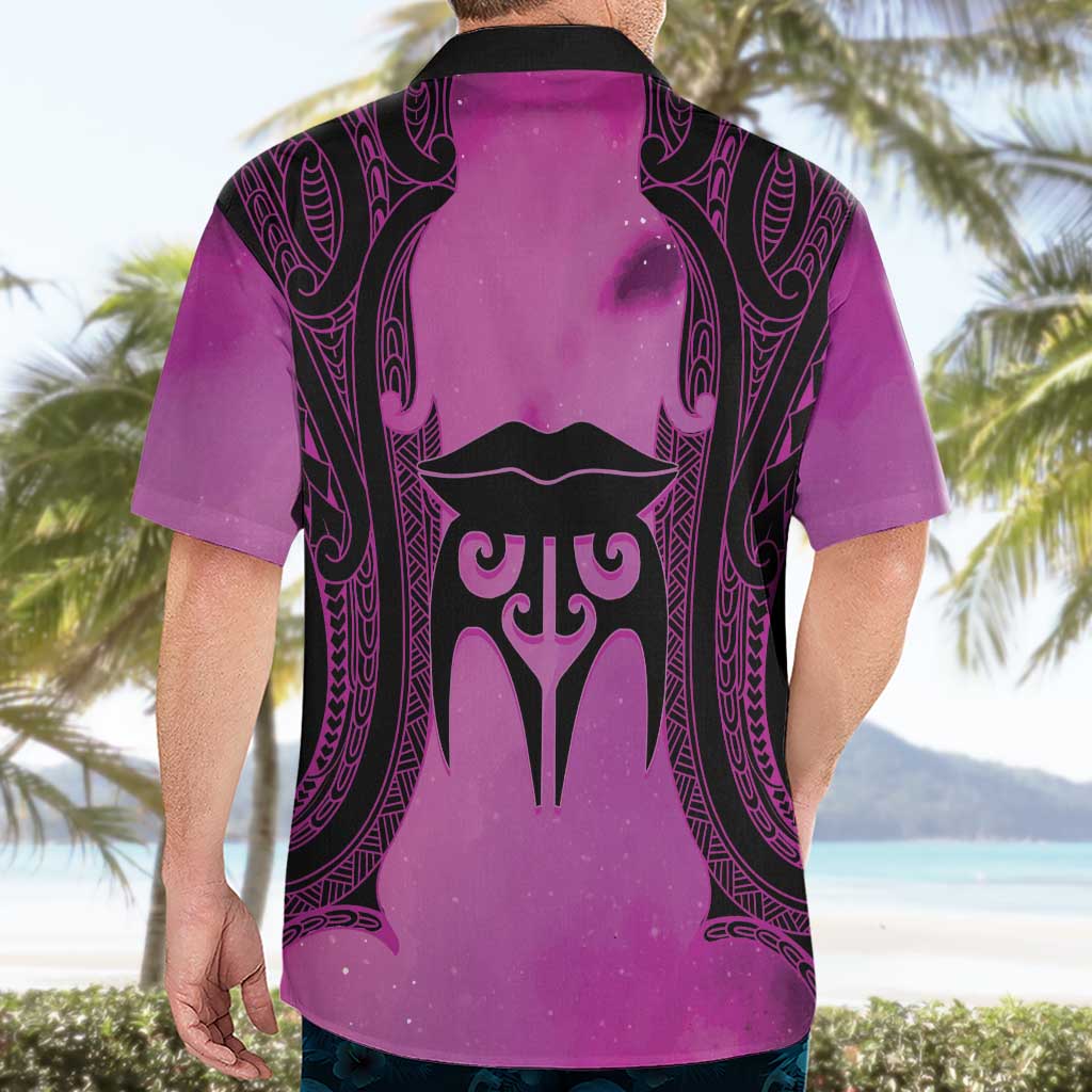 Personalised Moko Kauae New Zealand Hawaiian Shirt Maori Chin Tattoo Pink - Aussie Hoodie