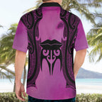 Personalised Moko Kauae New Zealand Hawaiian Shirt Maori Chin Tattoo Pink - Aussie Hoodie