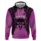 Personalised Moko Kauae New Zealand Hoodie Maori Chin Tattoo Pink - Aussie Hoodie
