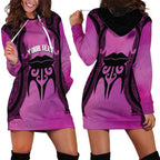 Personalised Moko Kauae New Zealand Hoodie Dress Maori Chin Tattoo Pink - Aussie Hoodie