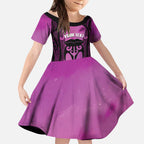 Personalised Moko Kauae New Zealand Kid Short Sleeve Dress Maori Chin Tattoo Pink - Aussie Hoodie