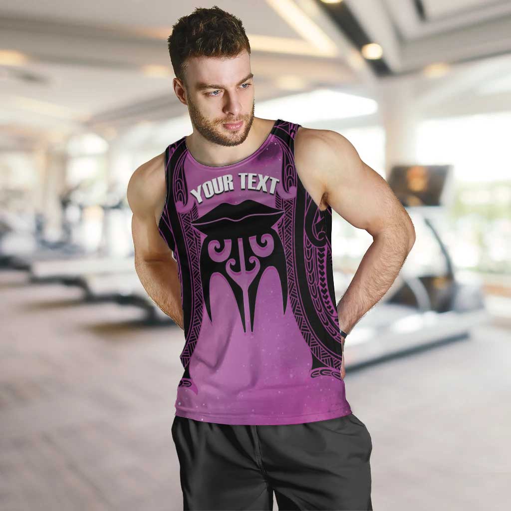 Personalised Moko Kauae New Zealand Men Tank Top Maori Chin Tattoo Pink - Aussie Hoodie