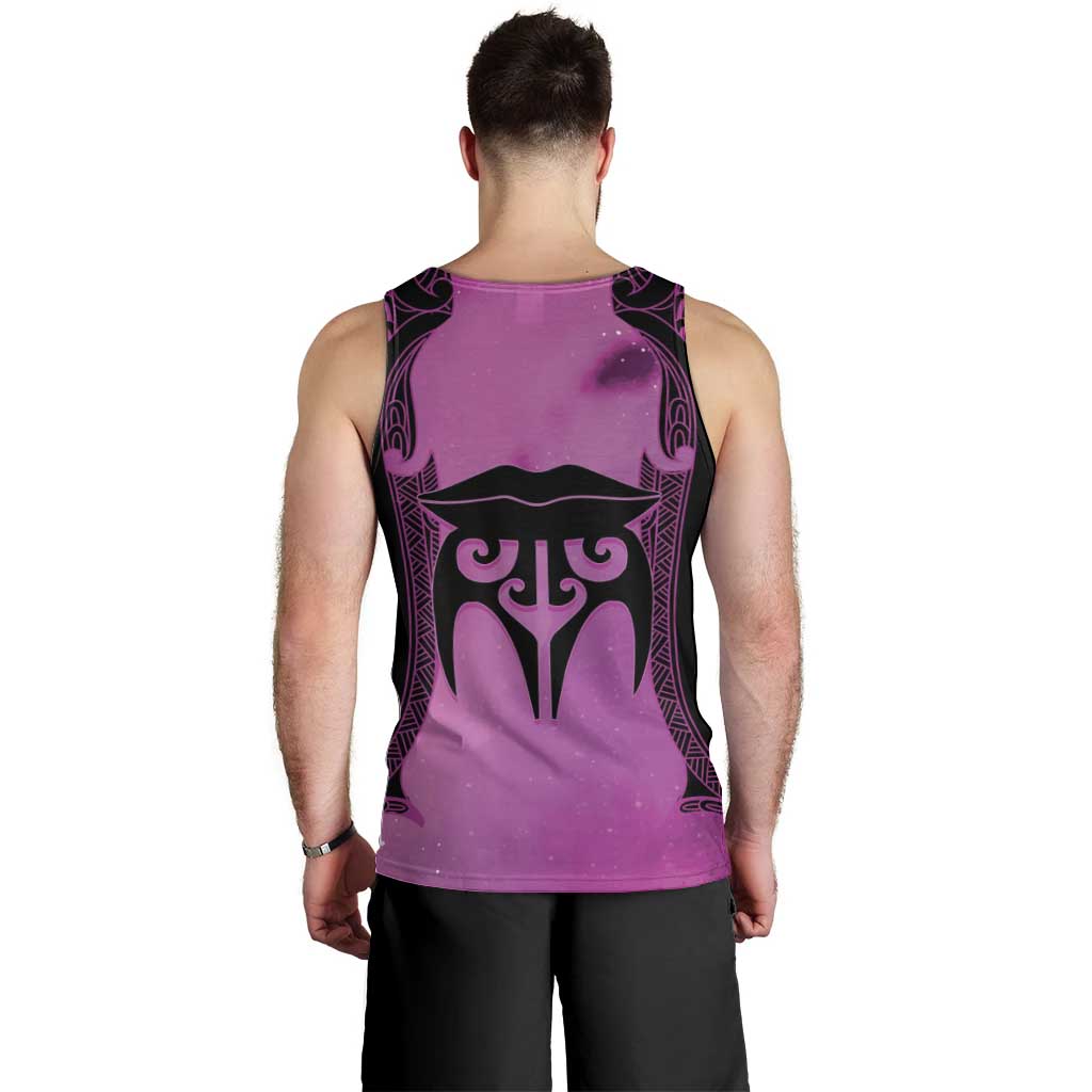 Personalised Moko Kauae New Zealand Men Tank Top Maori Chin Tattoo Pink - Aussie Hoodie