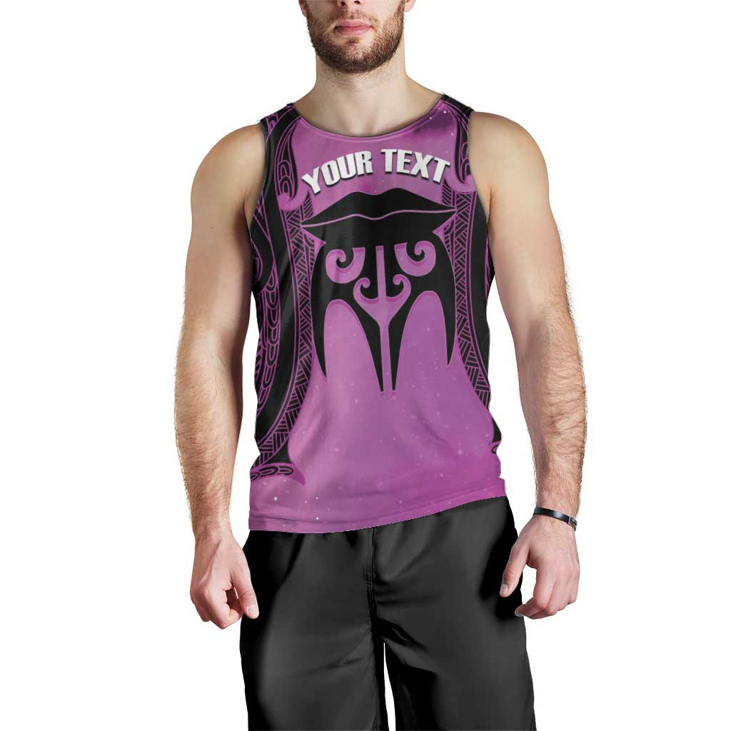 Personalised Moko Kauae New Zealand Men Tank Top Maori Chin Tattoo Pink - Aussie Hoodie