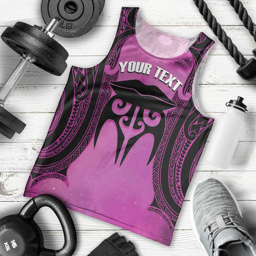 Personalised Moko Kauae New Zealand Men Tank Top Maori Chin Tattoo Pink - Aussie Hoodie
