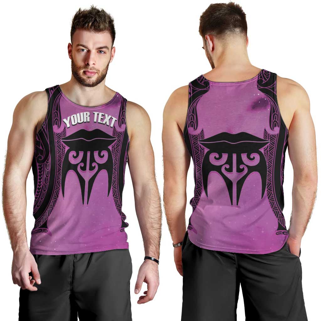 Personalised Moko Kauae New Zealand Men Tank Top Maori Chin Tattoo Pink - Aussie Hoodie