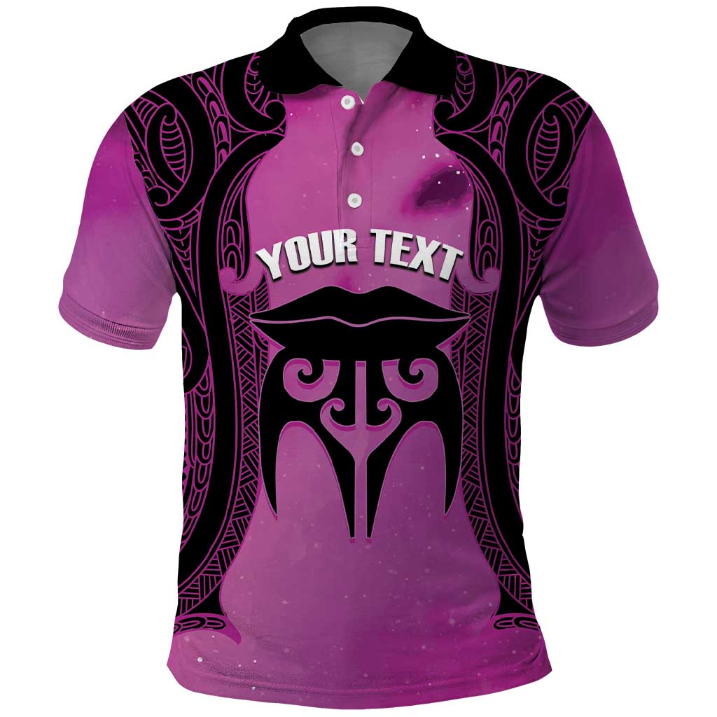 Personalised Moko Kauae New Zealand Polo Shirt Maori Chin Tattoo Pink - Aussie Hoodie