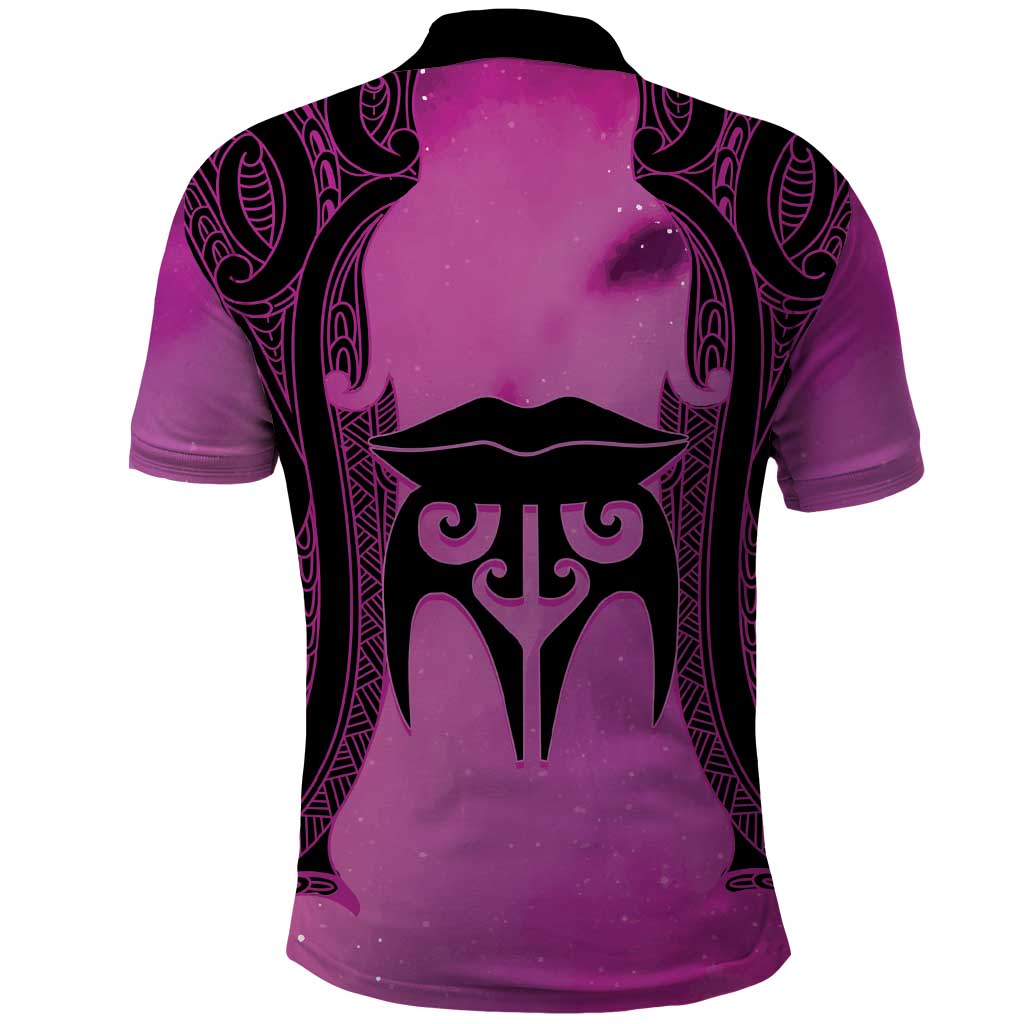 Personalised Moko Kauae New Zealand Polo Shirt Maori Chin Tattoo Pink - Aussie Hoodie