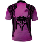 Personalised Moko Kauae New Zealand Polo Shirt Maori Chin Tattoo Pink - Aussie Hoodie