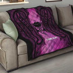 Personalised Moko Kauae New Zealand Quilt Maori Chin Tattoo Pink - Aussie Hoodie