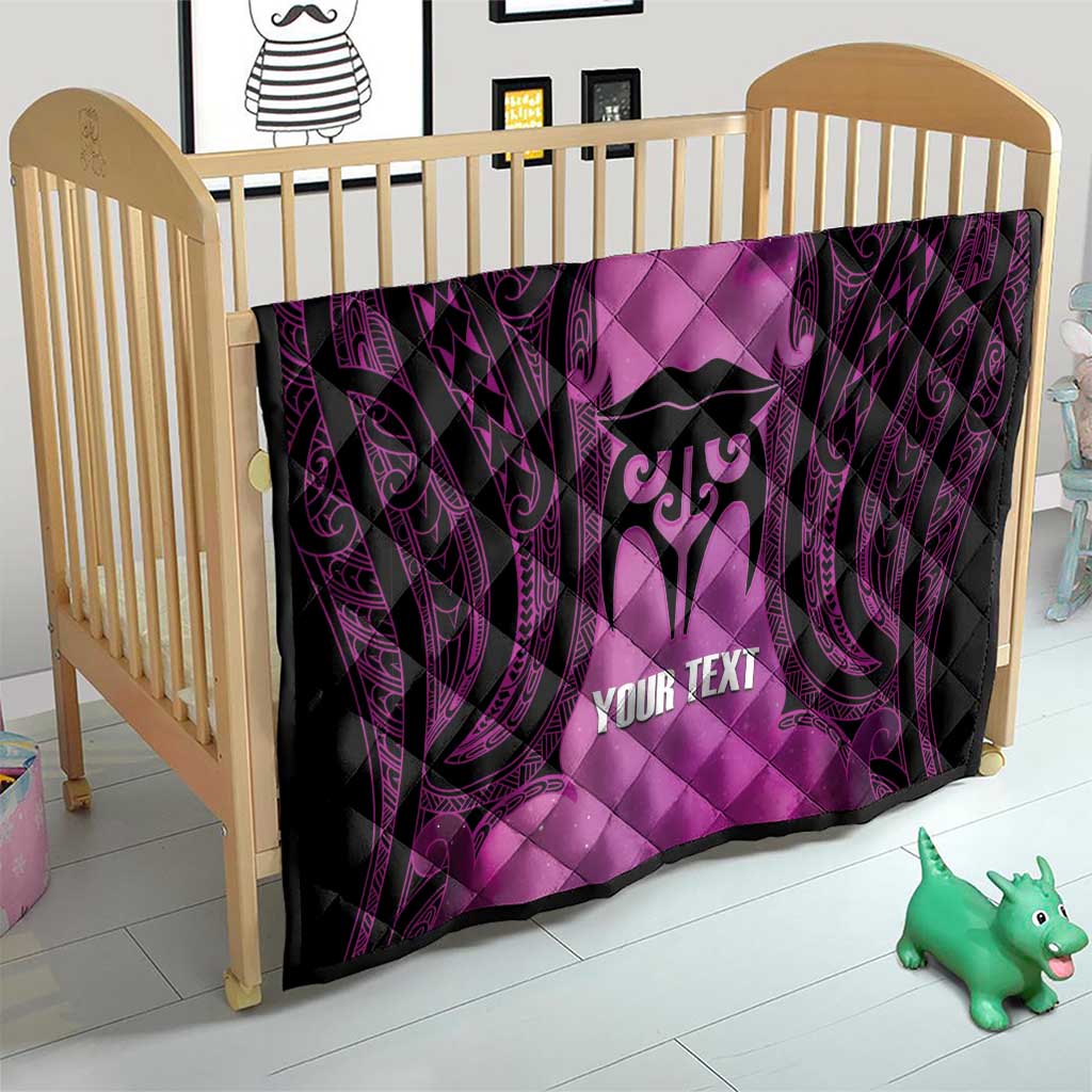 Personalised Moko Kauae New Zealand Quilt Maori Chin Tattoo Pink - Aussie Hoodie