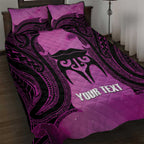 Personalised Moko Kauae New Zealand Quilt Bed Set Maori Chin Tattoo Pink - Aussie Hoodie