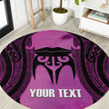 Personalised Moko Kauae New Zealand Round Carpet Maori Chin Tattoo Pink - Aussie Hoodie