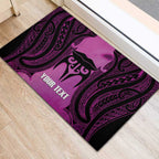 Personalised Moko Kauae New Zealand Rubber Doormat Maori Chin Tattoo Pink - Aussie Hoodie
