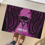 Personalised Moko Kauae New Zealand Rubber Doormat Maori Chin Tattoo Pink - Aussie Hoodie