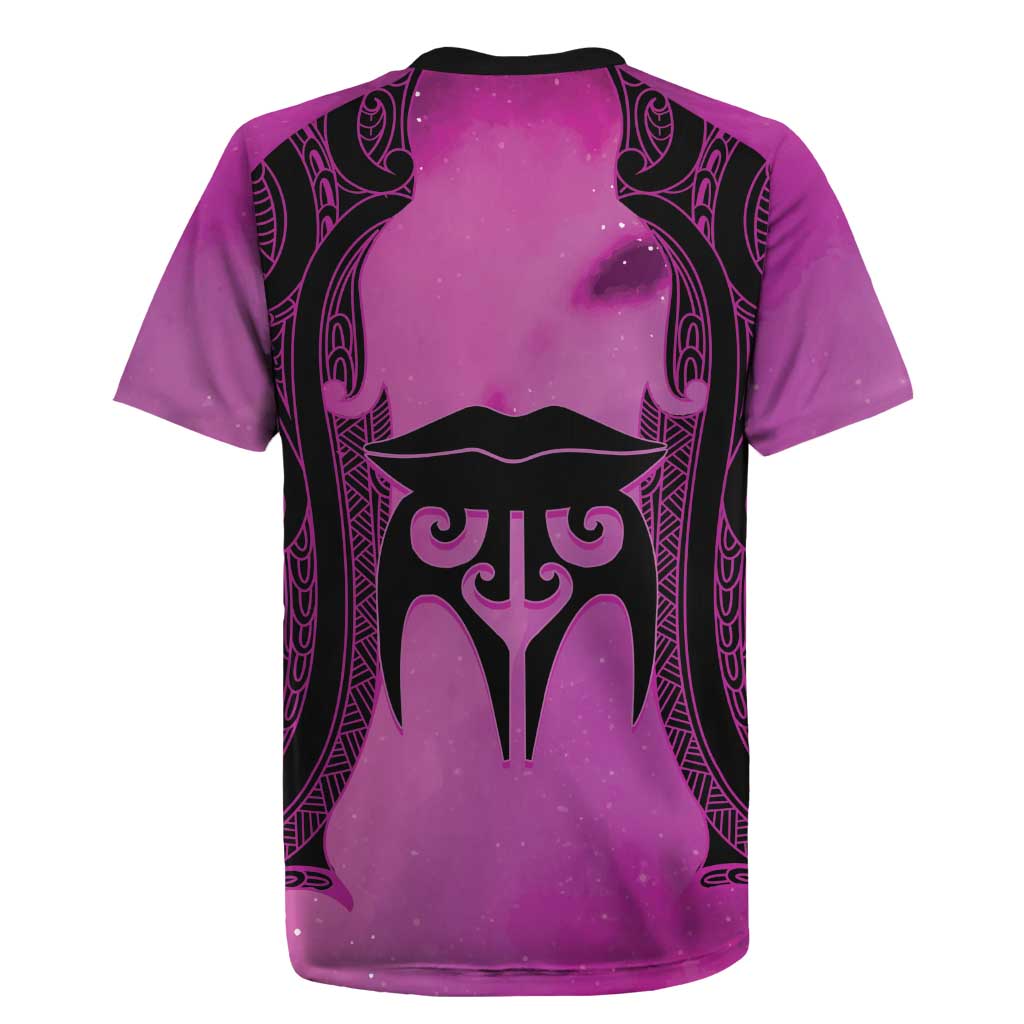 Personalised Moko Kauae New Zealand Rugby Jersey Maori Chin Tattoo Pink - Aussie Hoodie