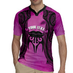 Personalised Moko Kauae New Zealand Rugby Jersey Maori Chin Tattoo Pink - Aussie Hoodie