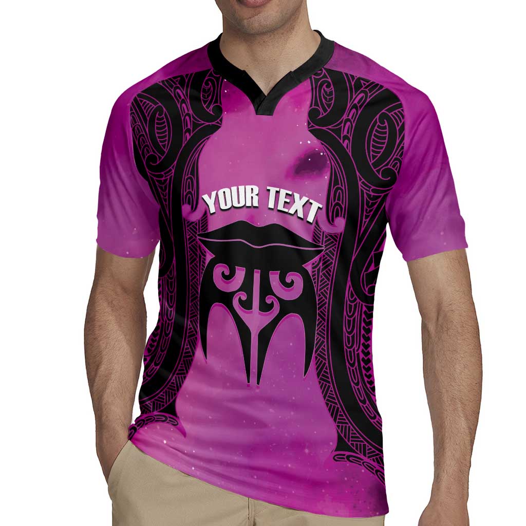 Personalised Moko Kauae New Zealand Rugby Jersey Maori Chin Tattoo Pink - Aussie Hoodie