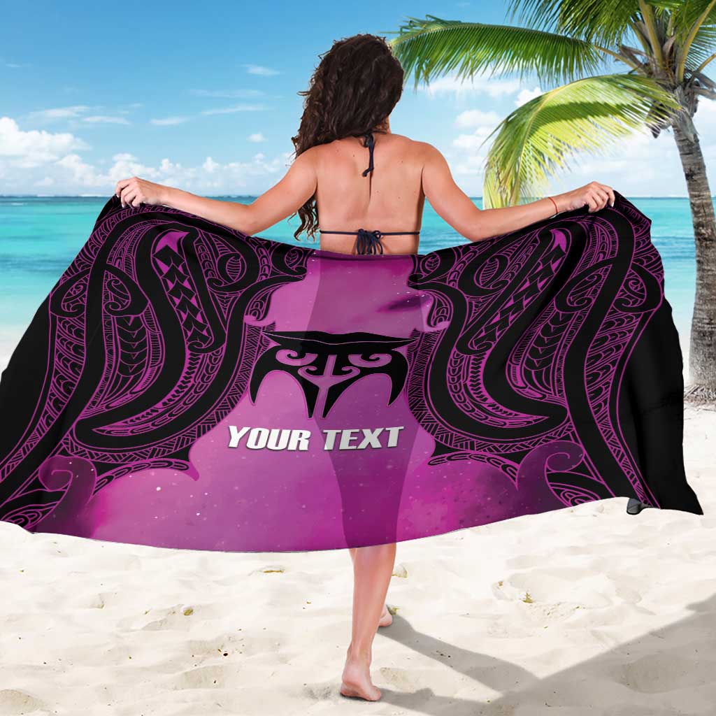 Personalised Moko Kauae New Zealand Sarong Maori Chin Tattoo Pink - Aussie Hoodie