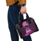 Personalised Moko Kauae New Zealand Shoulder Handbag Maori Chin Tattoo Pink - Aussie Hoodie