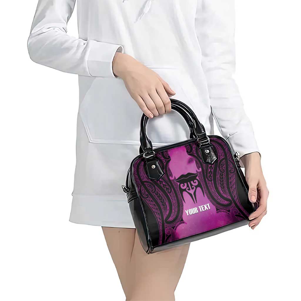 Personalised Moko Kauae New Zealand Shoulder Handbag Maori Chin Tattoo Pink - Aussie Hoodie