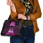Personalised Moko Kauae New Zealand Shoulder Handbag Maori Chin Tattoo Pink - Aussie Hoodie