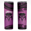 Personalised Moko Kauae New Zealand Skinny Tumbler Maori Chin Tattoo Pink - Aussie Hoodie