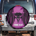 Personalised Moko Kauae New Zealand Spare Tire Cover Maori Chin Tattoo Pink - Aussie Hoodie
