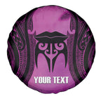 Personalised Moko Kauae New Zealand Spare Tire Cover Maori Chin Tattoo Pink - Aussie Hoodie