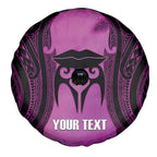 Personalised Moko Kauae New Zealand Spare Tire Cover Maori Chin Tattoo Pink - Aussie Hoodie