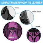 Personalised Moko Kauae New Zealand Spare Tire Cover Maori Chin Tattoo Pink - Aussie Hoodie