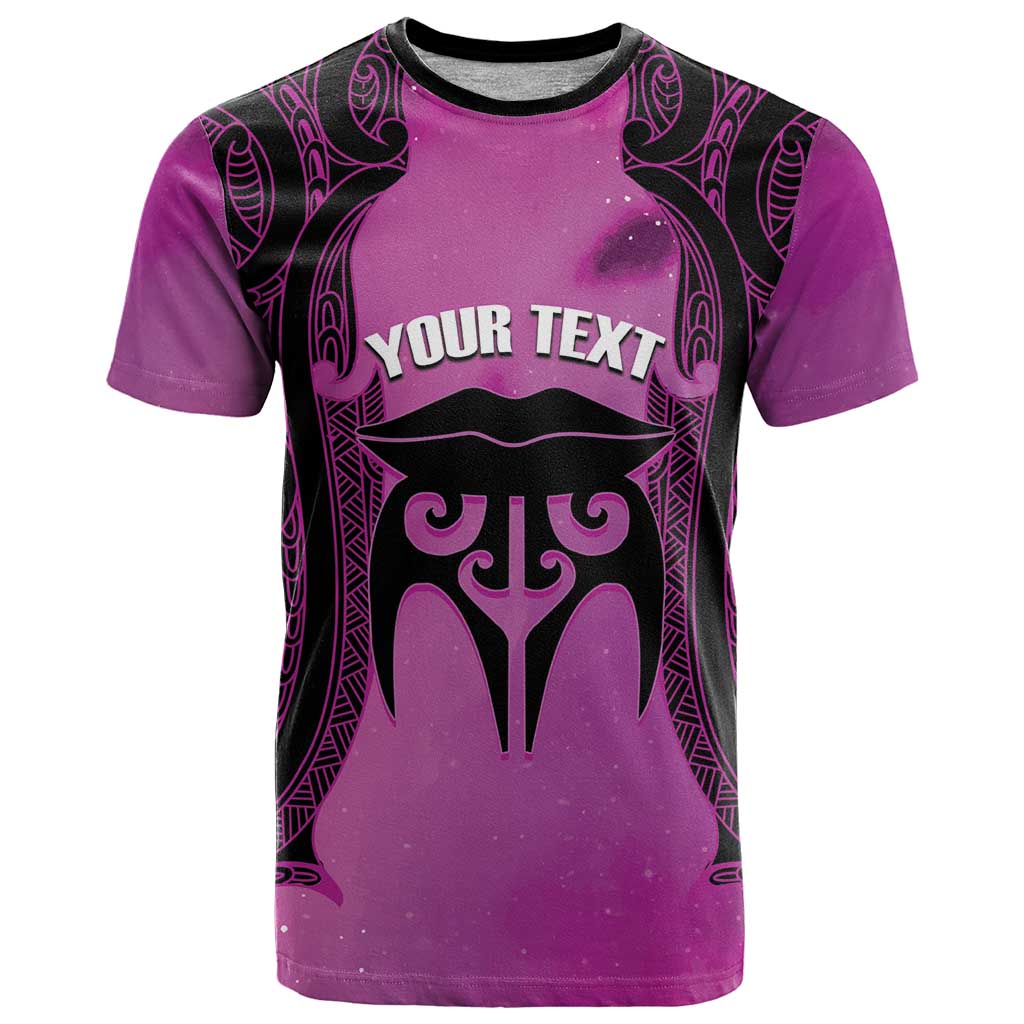 Personalised Moko Kauae New Zealand T Shirt Maori Chin Tattoo Pink - Aussie Hoodie