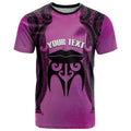 Personalised Moko Kauae New Zealand T Shirt Maori Chin Tattoo Pink - Aussie Hoodie