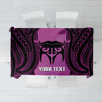 Personalised Moko Kauae New Zealand Tablecloth Maori Chin Tattoo Pink - Aussie Hoodie
