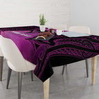 Personalised Moko Kauae New Zealand Tablecloth Maori Chin Tattoo Pink - Aussie Hoodie