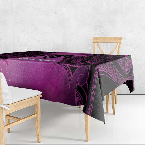 Personalised Moko Kauae New Zealand Tablecloth Maori Chin Tattoo Pink - Aussie Hoodie